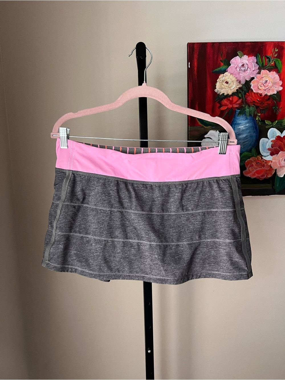 Lululemon pace rival run skirt II Athletic Pink Waistband Gray Skort - Picture 2 of 10